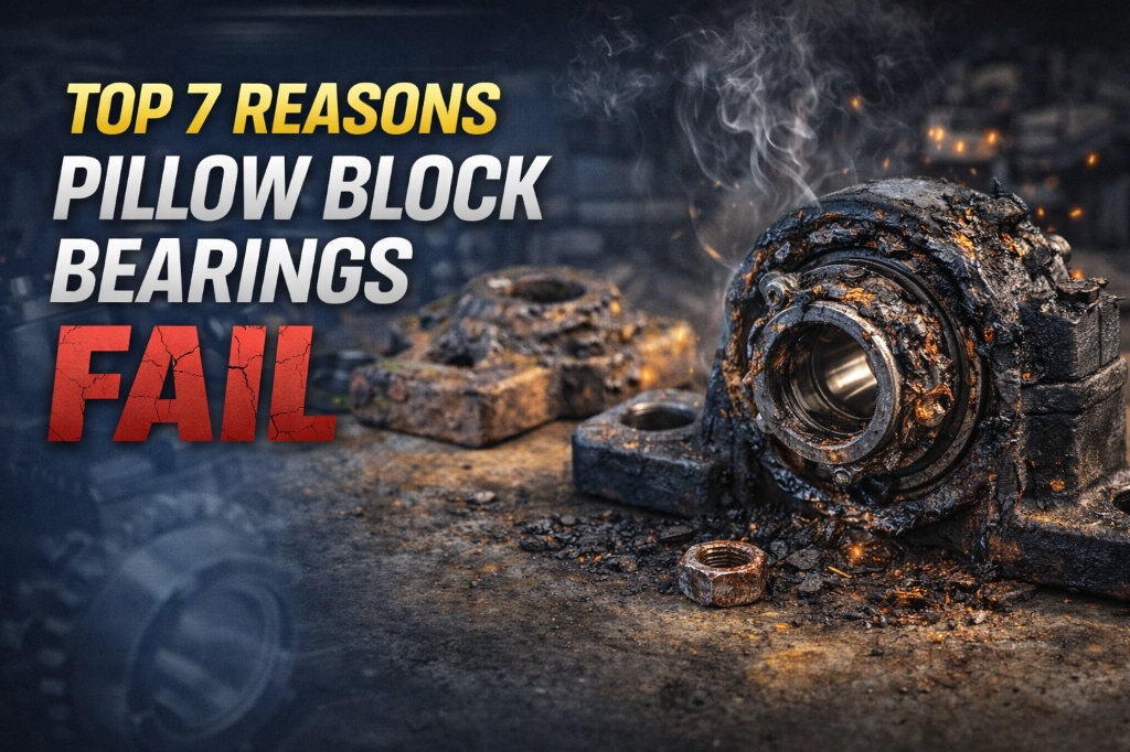 Failed pillow block bearing showing lubrication damage
