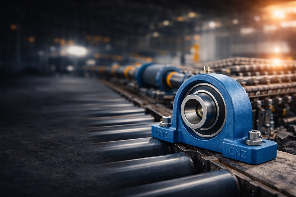 High-heat industrial bearing lubrication setup in a processing plant